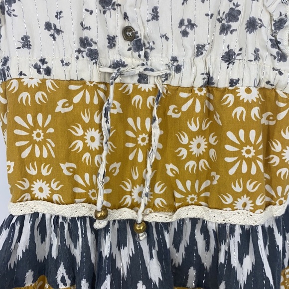 Max Girls Yellow Mixed Media Boho Dress size 3-4 - Picture 3 of 7